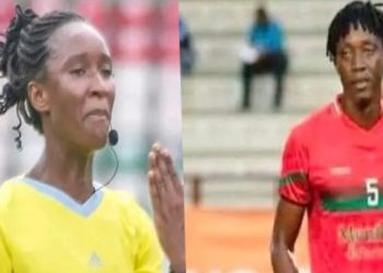 Altercation entre l'arbitre Konan Natacha et le défenseur de l'Africa