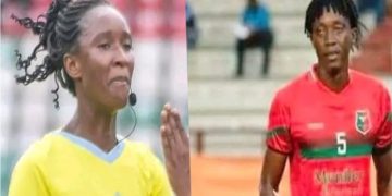 Altercation entre l'arbitre Konan Natacha et le défenseur de l'Africa