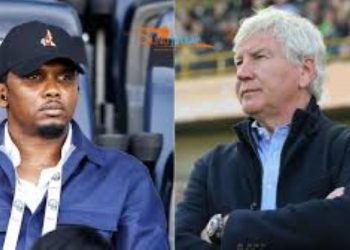 Eto’o avec le Belge Marc Brys