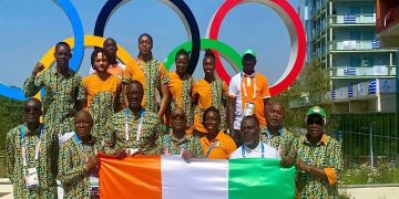 Le président du Parti Démocratique de Côte d’Ivoire (PDCI-RDA), Tidjane Thiam présent à Paris dans le cadre des Jeux olympiques (JO) 2024