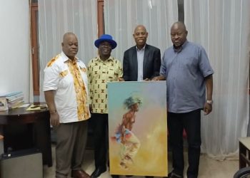 une délégation du comité d’organisation, conduite par le commissaire général Alphonse Koffi, a rendu hommage au général de brigade Assamoua Guiezou