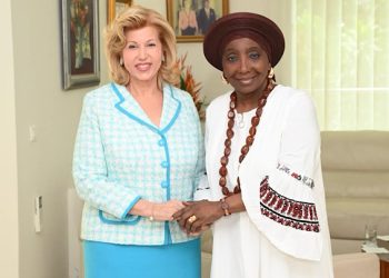 Aïcha Koné et Dominique Ouattara