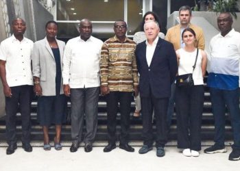 Jean-Michel Aulas en mission à Abidjan