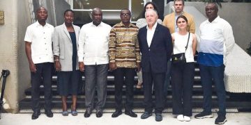 Jean-Michel Aulas en mission à Abidjan