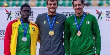 Boubacar Diallo a décroché, samedi 16 mai 2026, la médaille d’argent lors des 24es Championnats d’Afrique d’athlétisme disputés à Accra